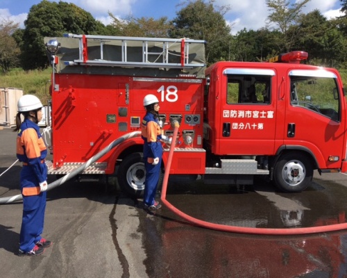 ポンプ車準備完了