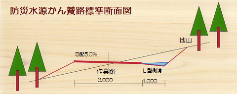 防災水源かん養路標準断面図
