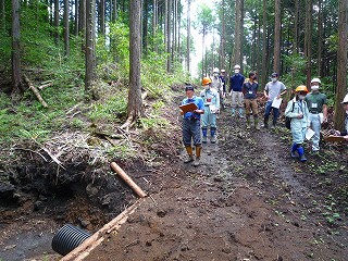 森林作業道と浸透桝